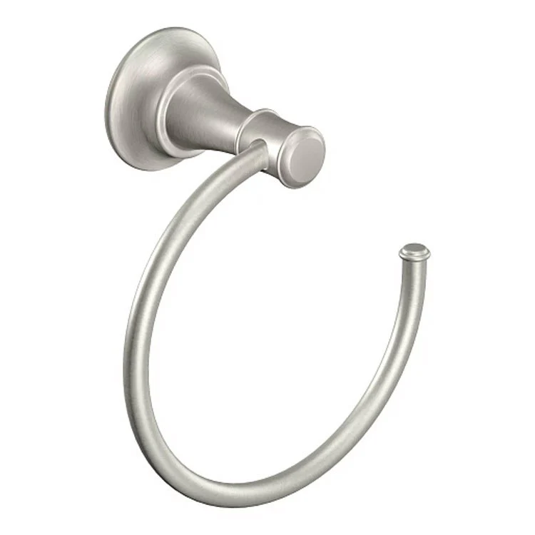 Towel Ring Gilmour Round Open Brushed Nickel Zinc/Aluminum Wall Mount 6 x 3-3/8 x 7 Inch - Frankwebs