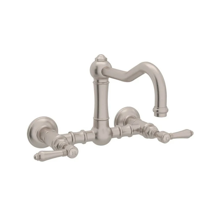 Kitchen Faucet Acqui Wall Mount 2 Metal Lever Tuscan Brass Column Spout 1.5 Gallons per Minute - Frankwebs