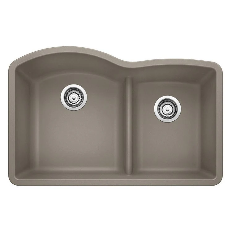 Kitchen Sink Diamond 32 x 21 Inch Double Bowl 1-3/4 Bowl with Low Divide Coal Black Undermount - Frankwebs