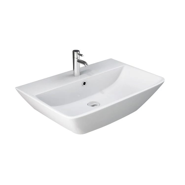 Lavatory Sink Summit 600 Wall Hung 23-5/8 Inch Rectangle White - Frankwebs