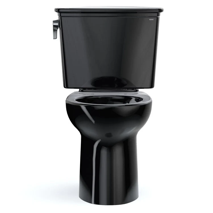 Toilet Drake 2 Pieces Transitional Universal Height Ebony Elongated ADA 30-11/16 Inch 1.28 Gallons per Flush Left Hand Chrome Less Seat - Frankwebs