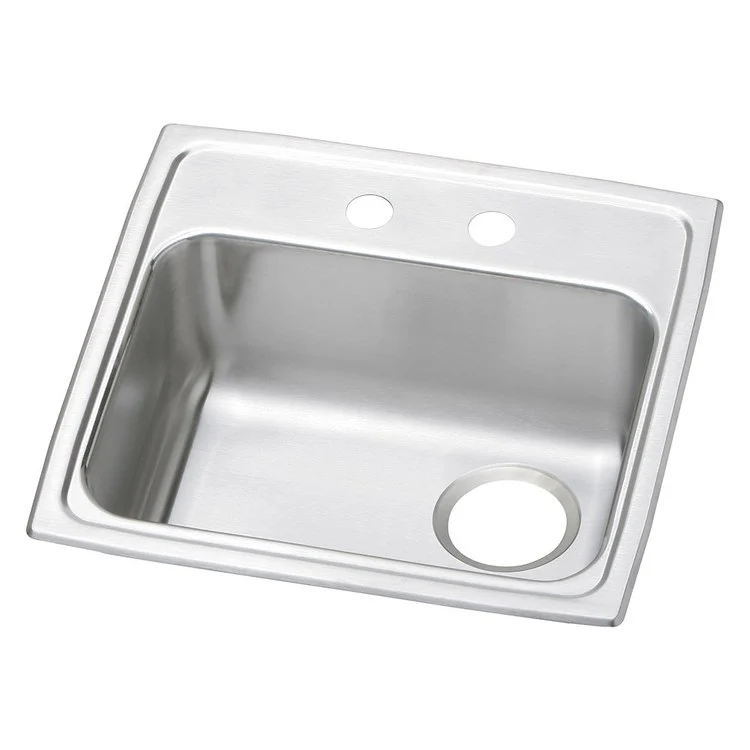 Kitchen Sink Celebrity 19.5 x 19 Inch Single Bowl 2 Hole ADA Brushed Satin Drop-In Rectangle Drain Location Rear Right Depth 5-1/2 Inch Full Spray Sides and Bottom - Frankwebs