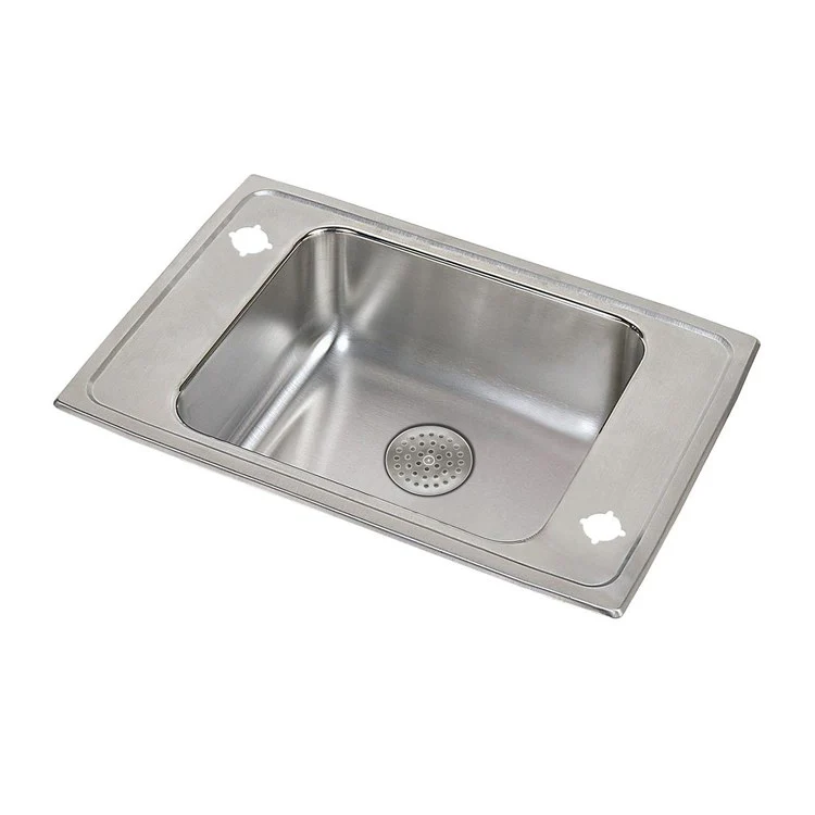 Classroom Sink Lustertone 31 x 19.5 Inch Single Bowl ADA Perfect Drain 2 Hole Lustrous Satin Drop-In Minimum Cabinet Size 36 Inch 5-1/2 Inch 18 Gauge Bottom Only Pads 64090014 Mounting Hardware Included for Countertops Up to 3/4IN - Frankwebs
