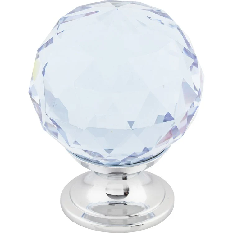 Knob Crystal Light Blue for Decorative Hardware Polished Chrome Brass 1-3/8 Inch 1-3/4 Inch - Frankwebs