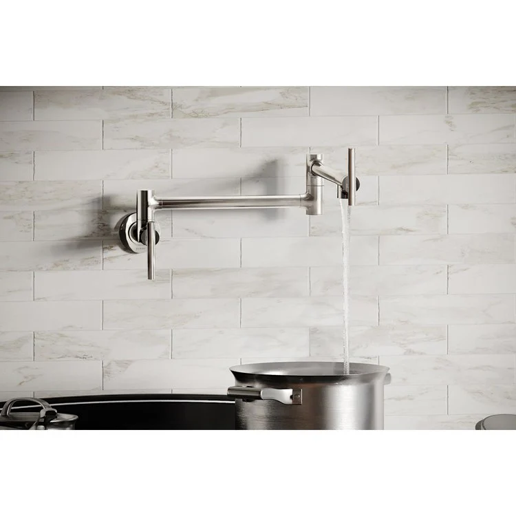 Pot Filler Avado Wall Mount 2 Lever ADA Chrome - Frankwebs