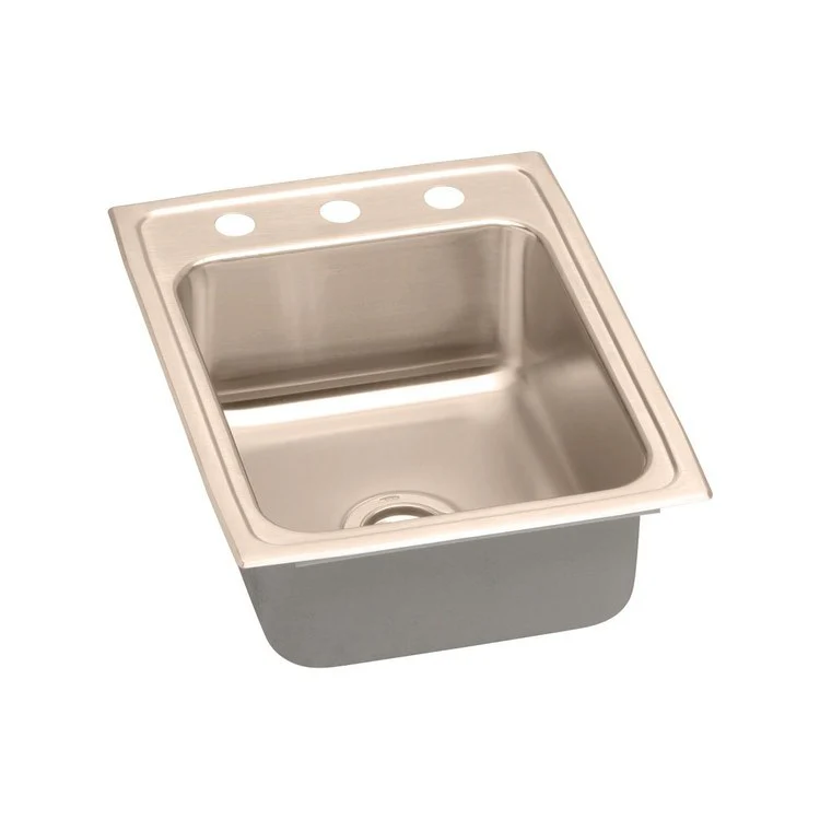 Kitchen Sink 17 x 22 Inch Single Bowl OS4 Hole Copper Drop-In CuVerro Antimicrobial Copper Drain Location Center Full Spray Sides and Bottom - Frankwebs