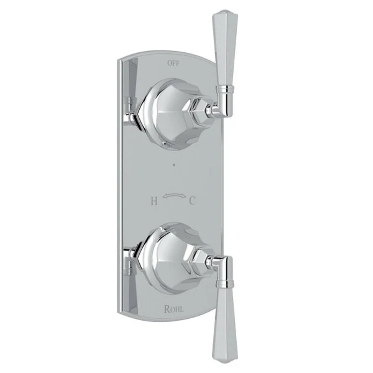 Thermostatic Trim Palladian 1/2 Inch with Diverter 2 Metal Lever Polished Chrome 6.7 Gallons per Minute Brass - Frankwebs
