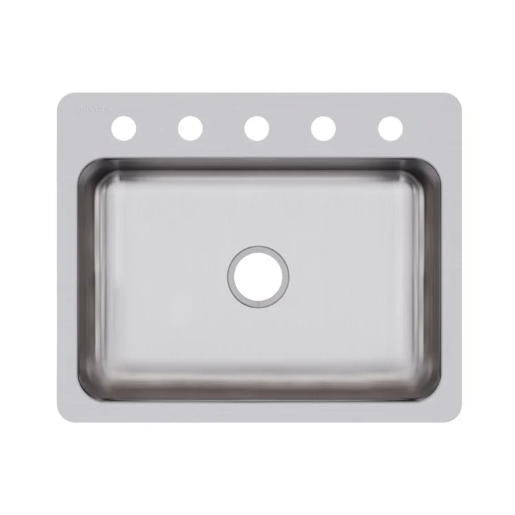 Kitchen Sink Dayton 27 x 22 Inch Single Bowl 5 Hole Elite Satin Top Mount Undermount - Frankwebs