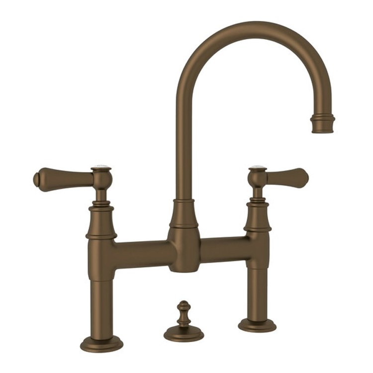 Lavatory Faucet Georgian Era Bridge 7-7/8 Inch Spread 2 Porcelain Cap Lever Polished Nickel 1.2 Gallons per Minute - Frankwebs