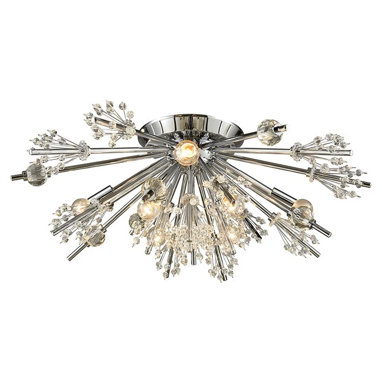 Starburst Eight-Light Semi-Flush Mount Ceiling Fixture - Frankwebs