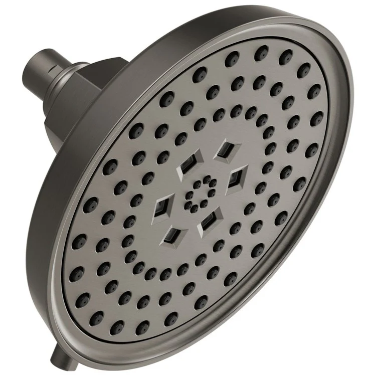 Showerhead Invari 4 Function Brilliance Luxe Steel 7-1/2 Inch 1.75 Gallons per Minute Round H2Okinetic Technology Spray/Full Spray/Massage Spray and Pause - Frankwebs