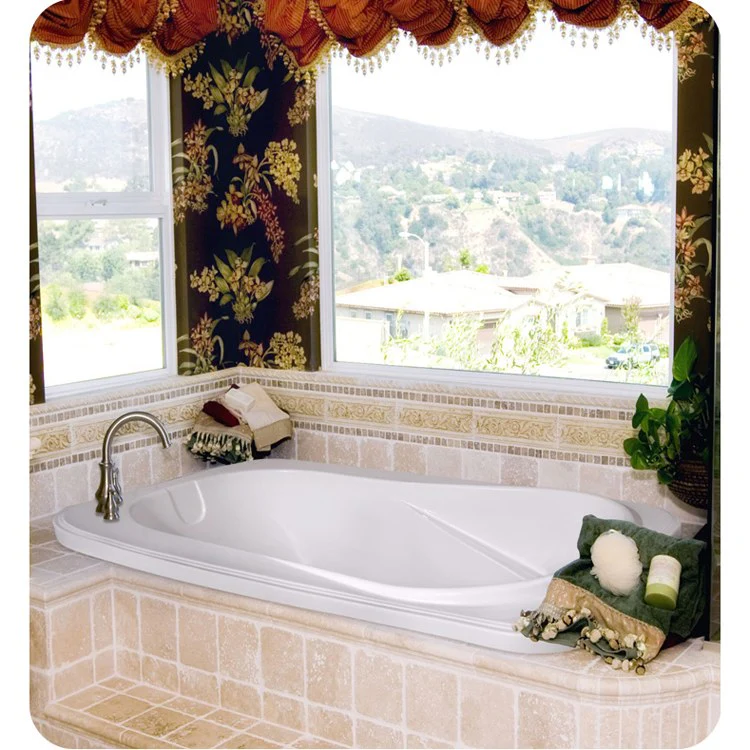 Combination Tub Designer Collection Cassi 60 x 42 x 24 Inch Drop-In End Drain Bone Rectangle - Frankwebs