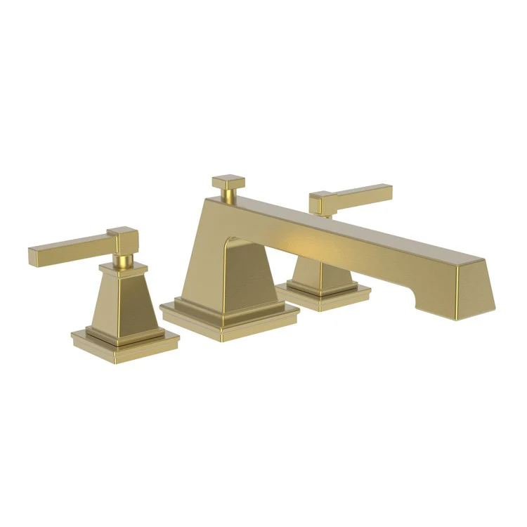 Roman Tub Trim Malvina Deck Mount 2 Lever Satin Gold PVD ADA 8 to 20 Inch Spread - Frankwebs