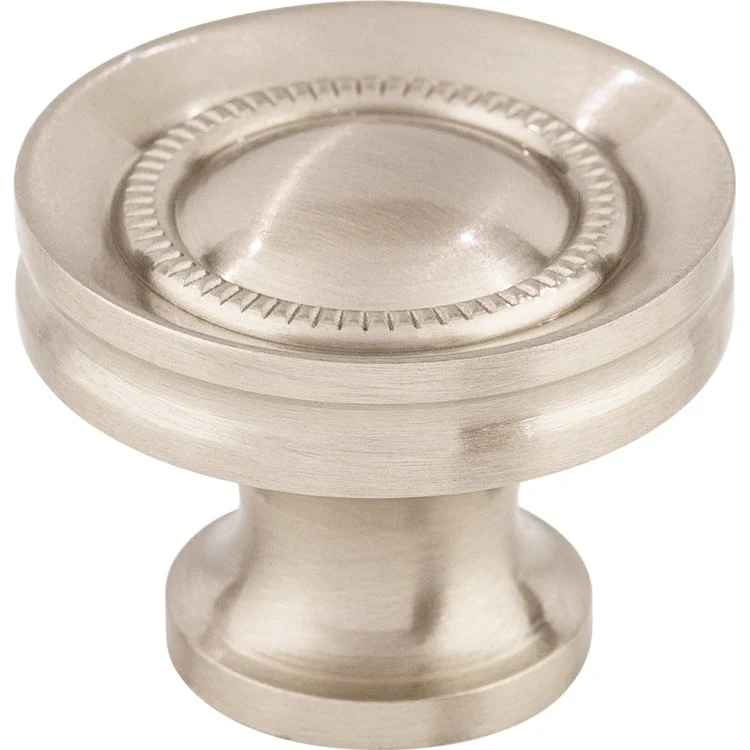 Knob Asbury Button Faced Round Brushed Satin Nickel Brass 1-1/4 Inch 15/16 Inch - Frankwebs