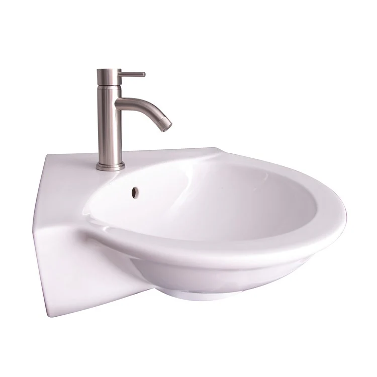 Lavatory Sink Corner Wall Hung 23-1/2 Inch White - Frankwebs