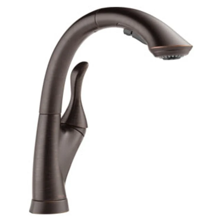 Linden Single Handle High Arc Pull Out Kitchen Faucet with Multi-Flow Technology - Frankwebs