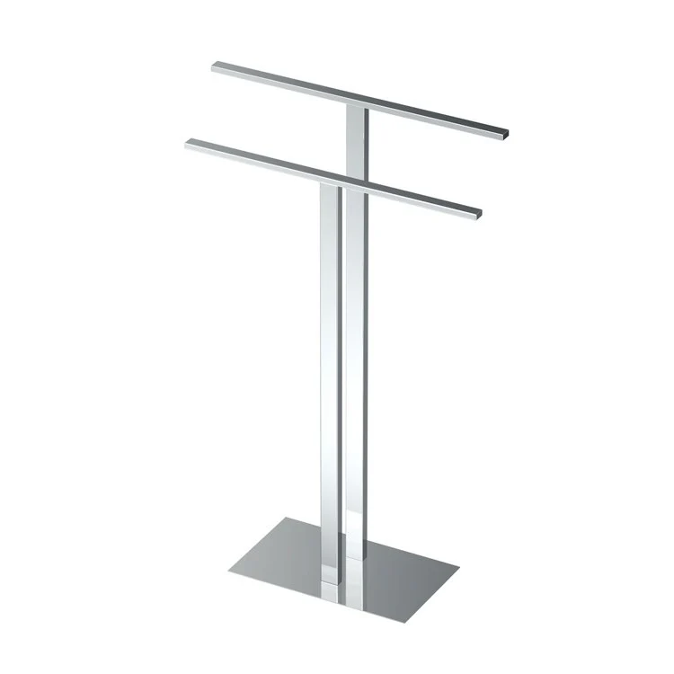 Towel Holder Two Level Floor Holder Chrome Metal 2 Arms - Frankwebs