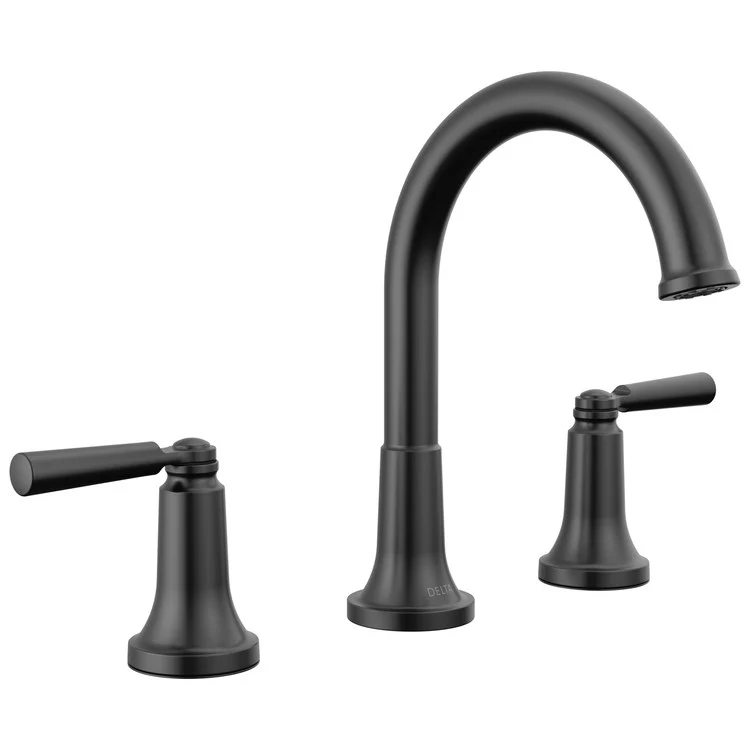 Lavatory Faucet Saylor Widespread 2 Lever ADA WaterSense Matte Black 1.2 Gallons per Minute 5-3/16 Inch - Frankwebs
