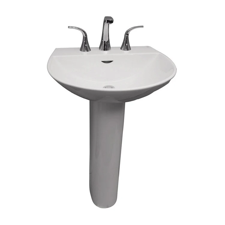 Pedestal Lavatory Reserva 550 Widespread White Round - Frankwebs