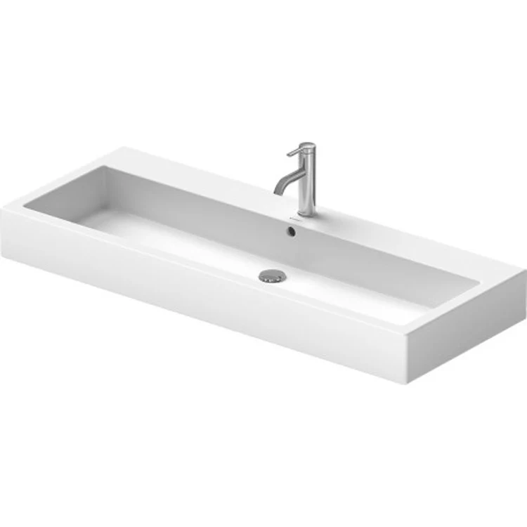 Lavatory Sink Vero Ground with Overflow 48 x 6-3/4 x 20-1/4 Inch Rectangle White 1 Hole - Frankwebs