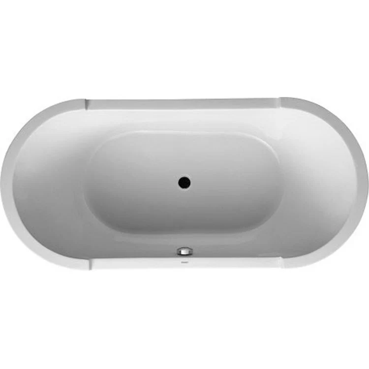 Soaking Tub Starck 74-3/4 x 35-1/2 Inch Drop-In with 2 Backrest Slopes Center Drain White Acrylic Oval - Frankwebs