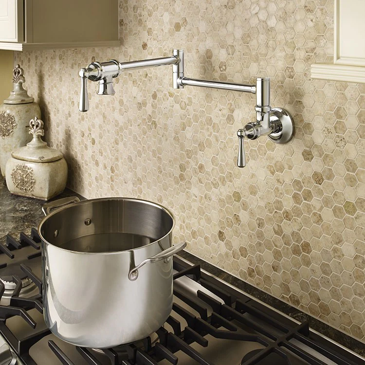 Traditional Two Handle Wall-Mount Pot Filler Faucet - Frankwebs