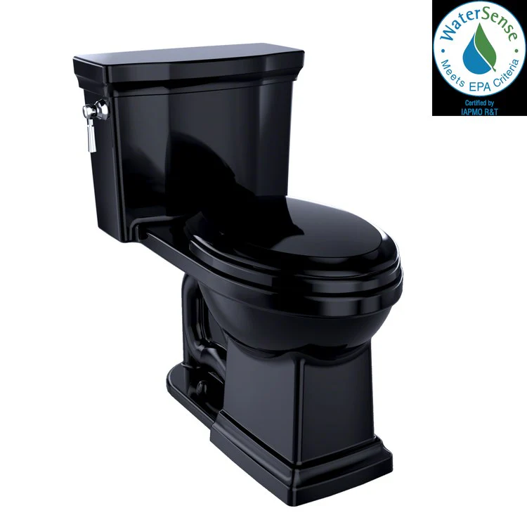Toilet Promenade II 1 Pieces Universal Height Ebony Elongated ADA 29-1/4 Inch 1.28 Gallons per Flush Left Hand Chrome Soft Close - Frankwebs