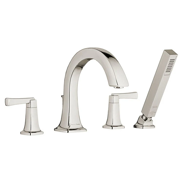 Townsend Two-Handle Roman Tub Faucet Trim with Handshower - Polished Nickel - Frankwebs