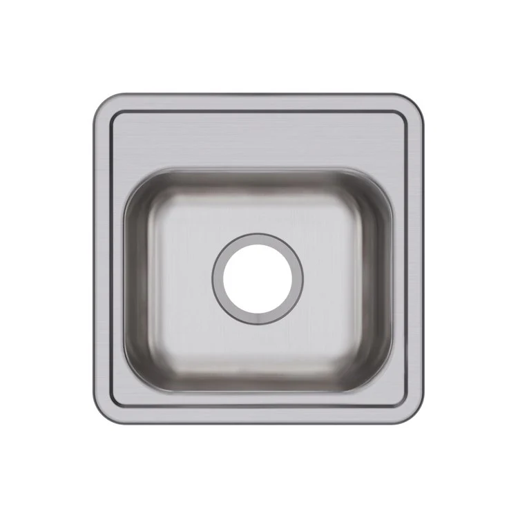 Bar Sink Dayton 15 x 15 Inch Single Bowl ADA Satin Drop-In Square Drain Size 3-1/2 Inch - Frankwebs