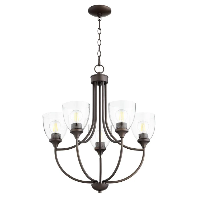 Enclave Five-Light Chandelier with Clear Seeded Glass Shades - Frankwebs