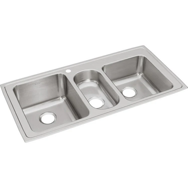 Kitchen Sink Lustertone Classic 43 x 22 Inch Triple Bowl 1 Hole Lustrous Satin Drop-In - Frankwebs