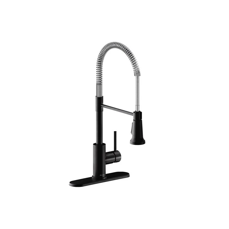 Kitchen Faucet Avado Deck Mount 1 Lever ADA Matte Black/Chrome Semi-Pro 1 Hole Spout Height 21-11/16 Inch - Frankwebs