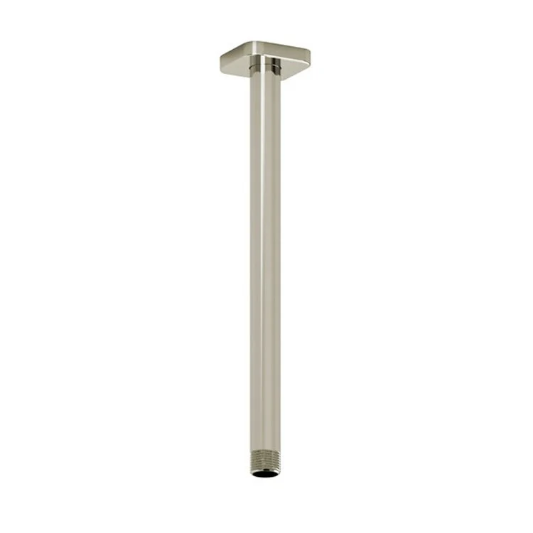 Shower Arm with Square Escutcheon and Salome Flange Chrome 12 Inch 1/2 Inch Inlet MNPT Brass Ceiling Mount - Frankwebs