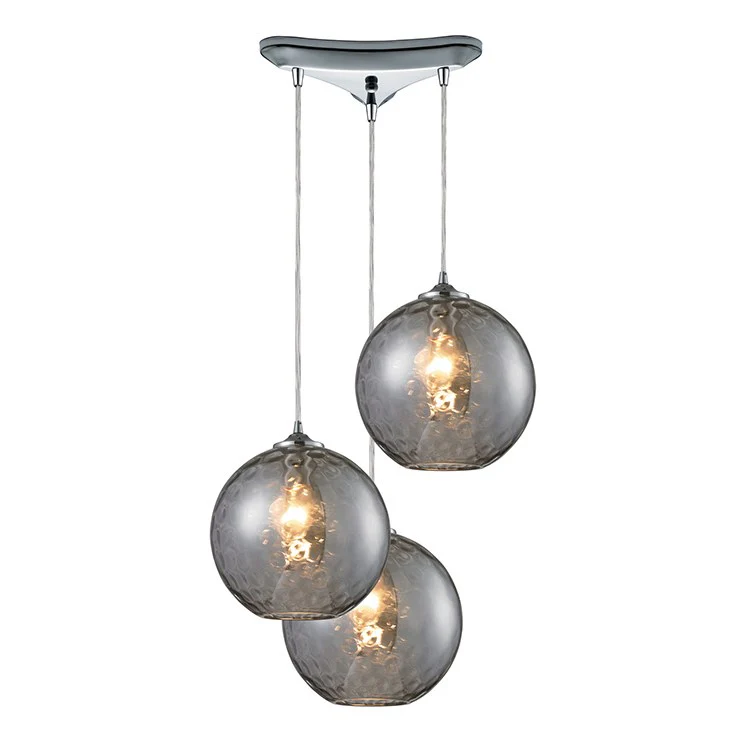 Watersphere Three-Light Triangle Pan Pendant - Frankwebs
