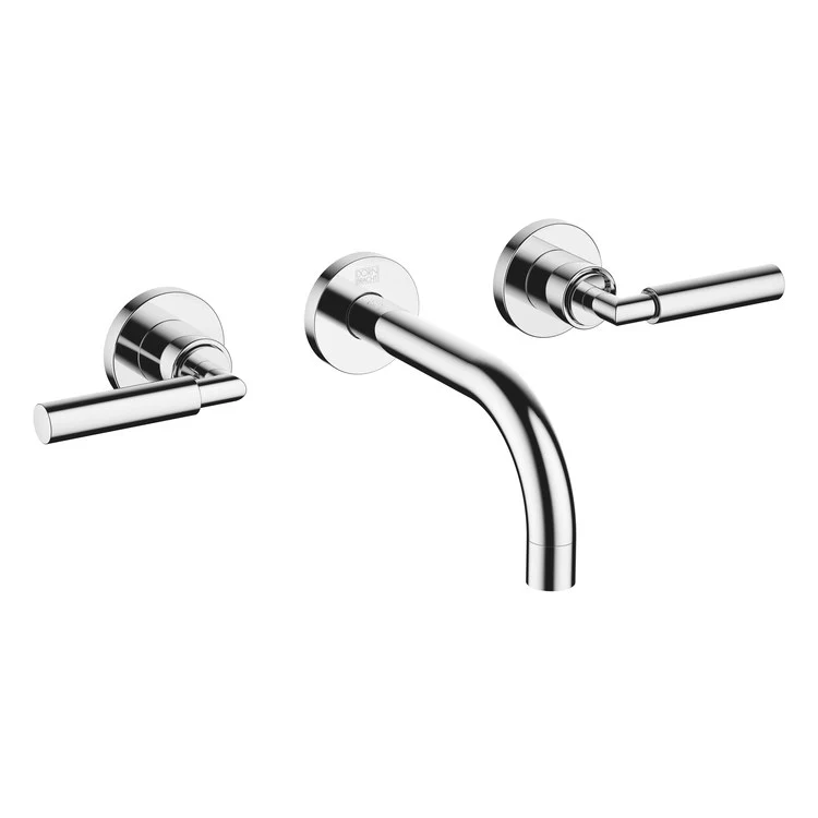 Lavatory Faucet TARA Wall Mount Mixer 2 Lever ADA WaterSense Brushed Champagne 1.2 Gallons per Minute Less Drain 3 Hole - Frankwebs