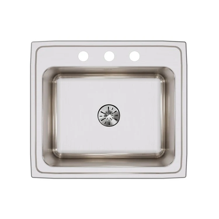Kitchen Sink Lustertone Classic 25 x 22 Inch Single Bowl with Perfect Drain 3 Hole Lustrous Satin Drop-In - Frankwebs