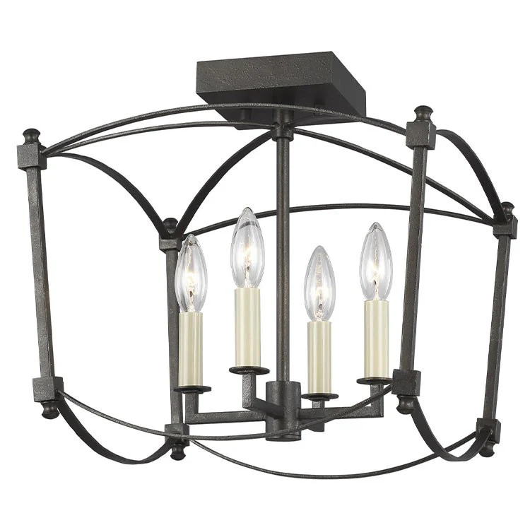 Thayer Four-Light Semi-Flush Mount Ceiling Fixture - Frankwebs