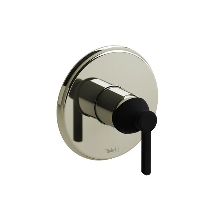 Pressure Balance Valve Trim Momenti Round Type P 1 Lever Polished Nickel/Black ADA 5.8 Gallons per Minute - Frankwebs