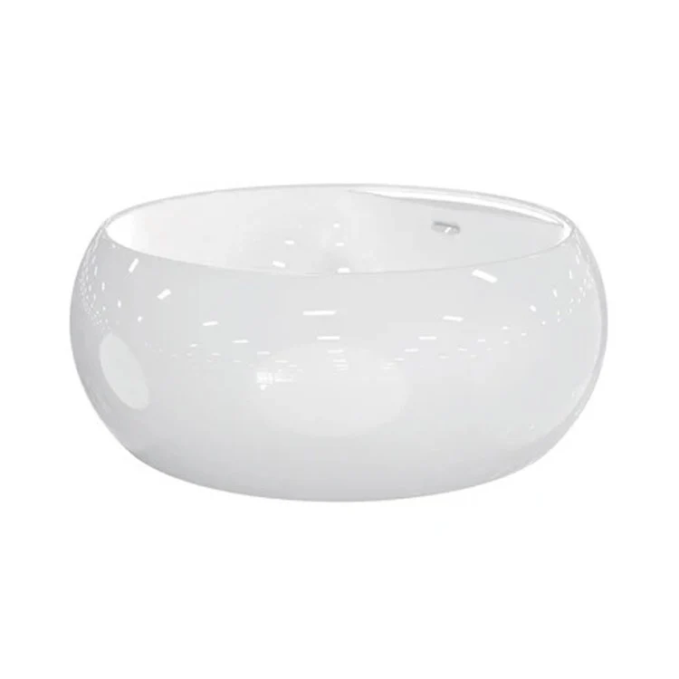 Freestanding Tub Yarborough Round Acrylic White/White Drain and Overflow Covers No Faucet Holes - Frankwebs