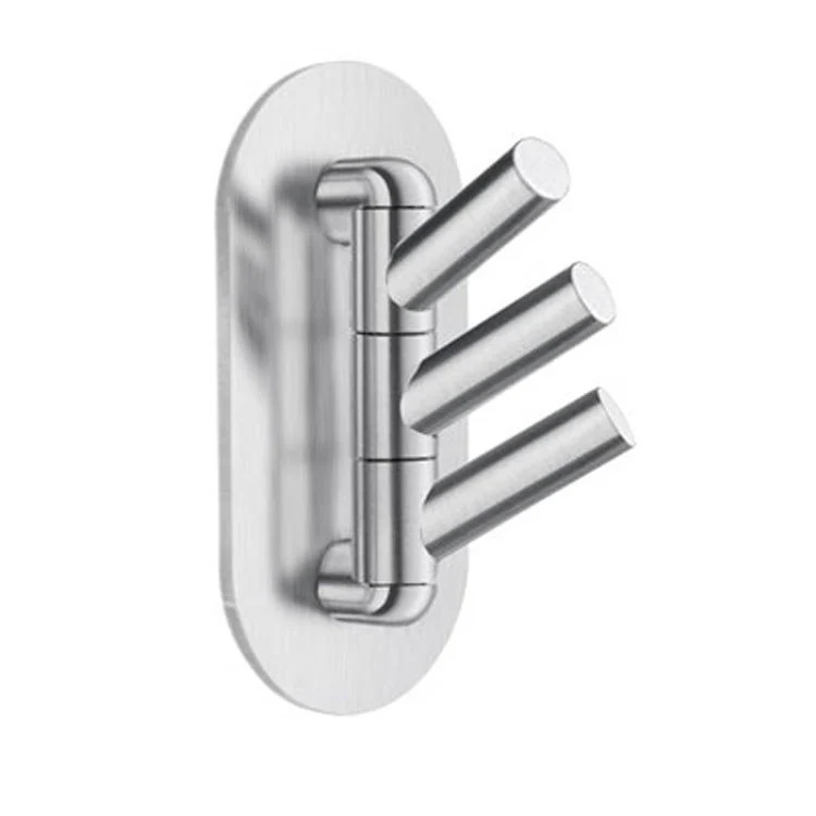 Hook Triple Swivel Brushed Stainless Steel 3-1/2 x 1-3/4 x 3-1/2 Inch 1-3/4 Inch Wall Mount - Frankwebs