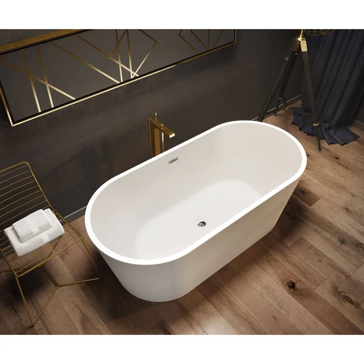 Tub Louie 66-7/8 x 31-1/4 x 23 Inch Freestanding Center White Acrylic - Frankwebs