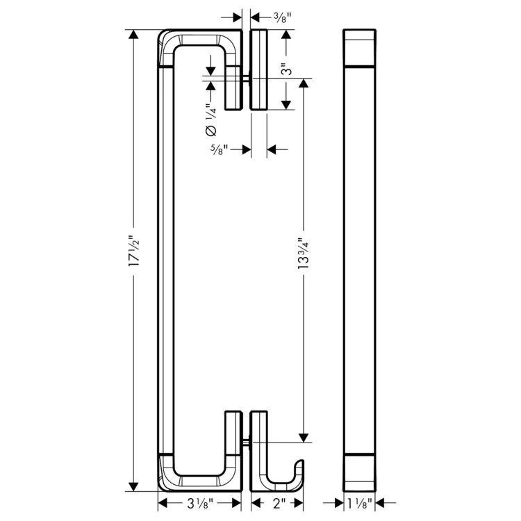 Universal Softsquare Shower Door Handle - Frankwebs