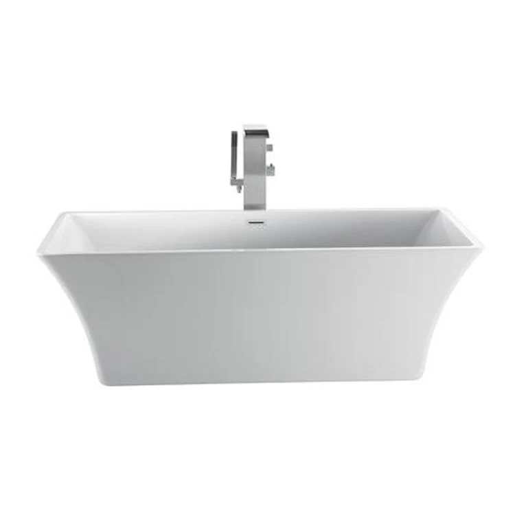Freestanding Tub Taylor 67 Inch Rectangle Acrylic White/Polished Nickel Drain and Overflow No Faucet Holes - Frankwebs