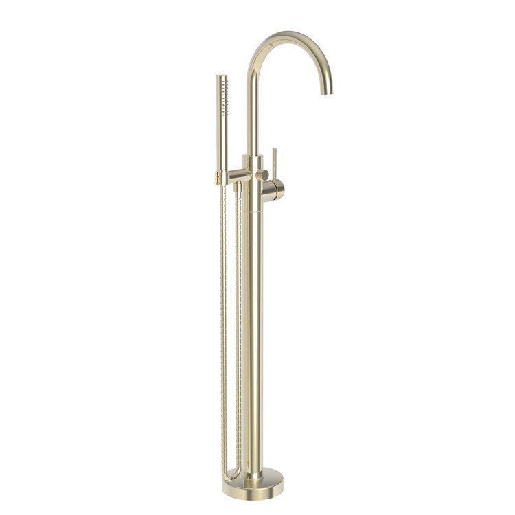 Tub Filler Priya Freestanding with Handshower 1 Lever ADA French Gold PVD 1 Hole - Frankwebs