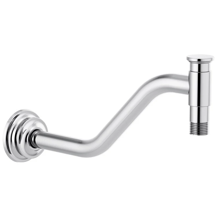 Shower Arm Invari Angled with Flange Brilliance Luxe Gold 11 Inch 1/2 Inch NPT Brass Wall Mount - Frankwebs
