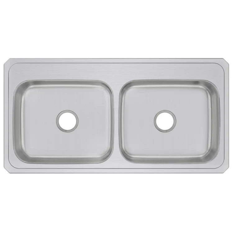 Kitchen Sink Celebrity 43 x 22 Inch Double Bowl Equal Brushed Satin Drop-In - Frankwebs