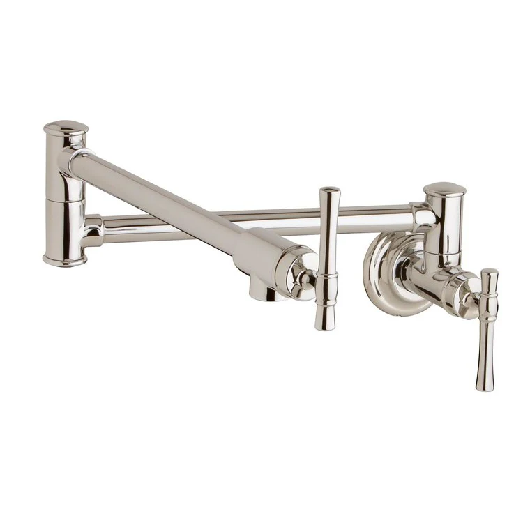Pot Filler Explore Wall Mount 2 Lever ADA Lustrous Steel - Frankwebs