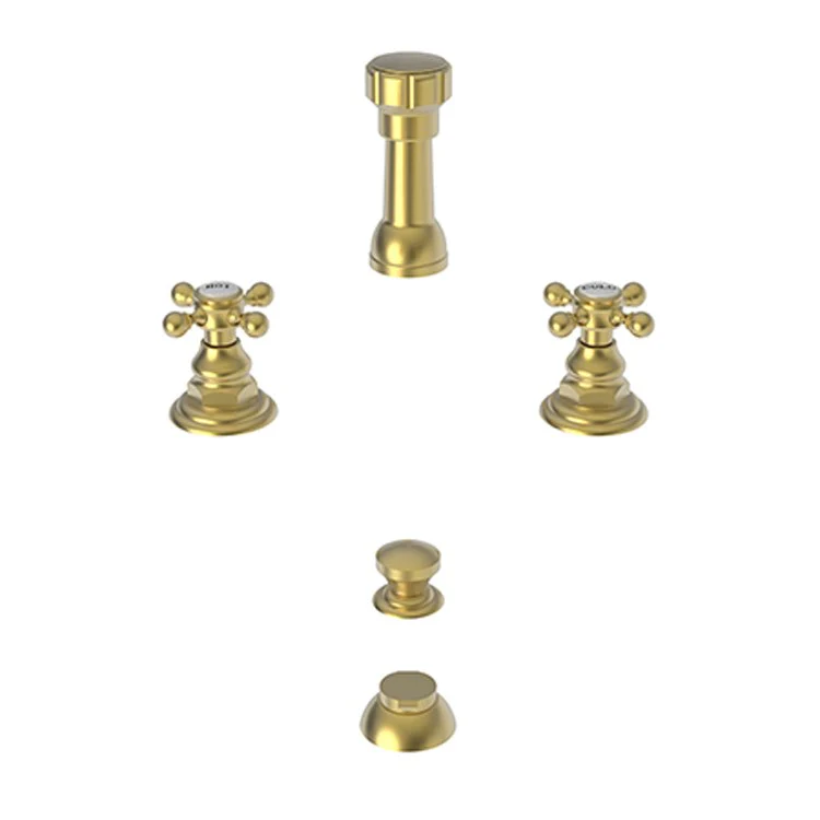Bidet Faucet Alveston 8 to 16 Inch Spread 2 Cross ADA Satin Brass PVD - Frankwebs