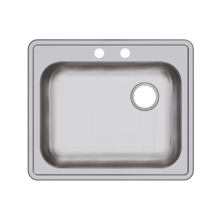 Kitchen Sink Dayton 25 x 21.25 Inch Single Bowl 2 Hole ADA Satin Drop-In Rectangle Drain Location Rear Right Depth 5-3/8 Inch Bottom Only Pads - Frankwebs