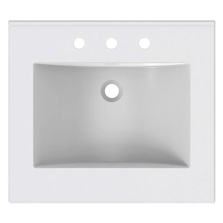 Vanity Top Ceramic Top Centerset 25 x 22 Inch White 8 Inch Spread Ceramic 3 Hole 1-4/5 Centimeter - Frankwebs